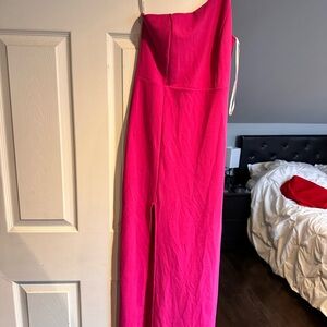 Lulu's Pink One Shoulder Cocktail Gown